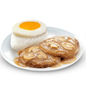2-pc Burger Steak w/ Rice & Egg