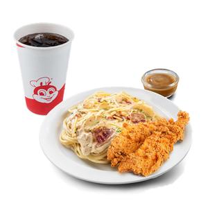 Carbonara w/ 2-pc-Chicken Strips & Regular Soft Drink