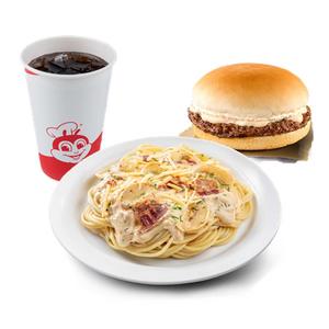 Carbonara w/ Yumburger & Regular Soft Drink