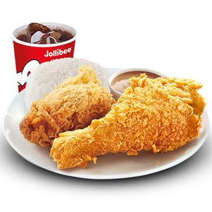 2pc Chickenjoy w/ Rice & Regular Soft Drink