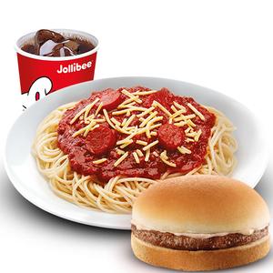 Spaghetti w/Yumburger & Regular Soft Drink